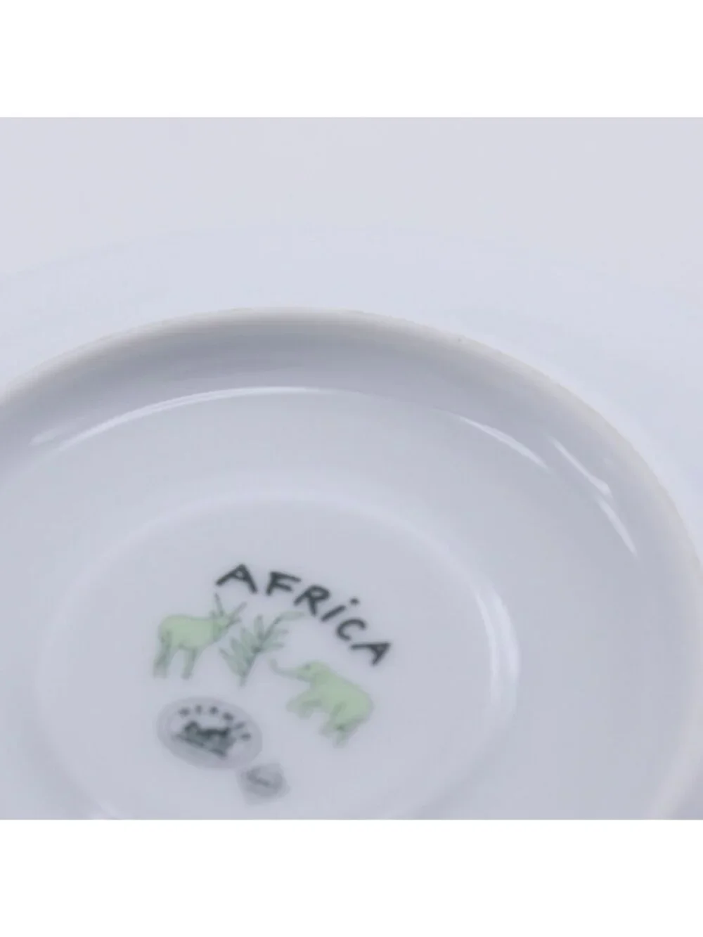 Hermes Green Demitasse Cup & Saucer Pair Set Africa Ceramic Yellow Tableware